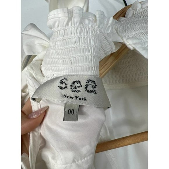 Sea Nw York Gaia Ruffled Cutout Lightweight Blouson Blouse White Size: 00 NWOT - Picture 6 of 9